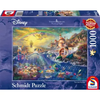 Schmidt Spiele 59479 Thomas Kinkade: Disney Η Μικρή Γοργόνα Ariel παζλ, 1000 κομματιών, 69,3 x 49,3 cm, κινούμενα σχέδια