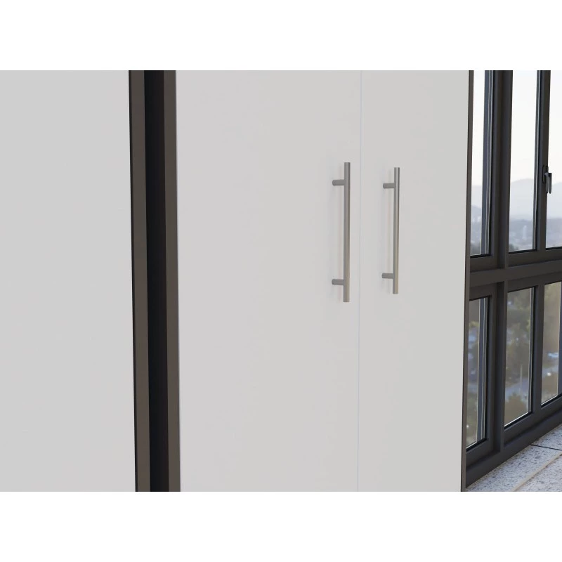 OLIV 2D CLOSED SHELVING UNIT, ανθρακί/λευκό SET