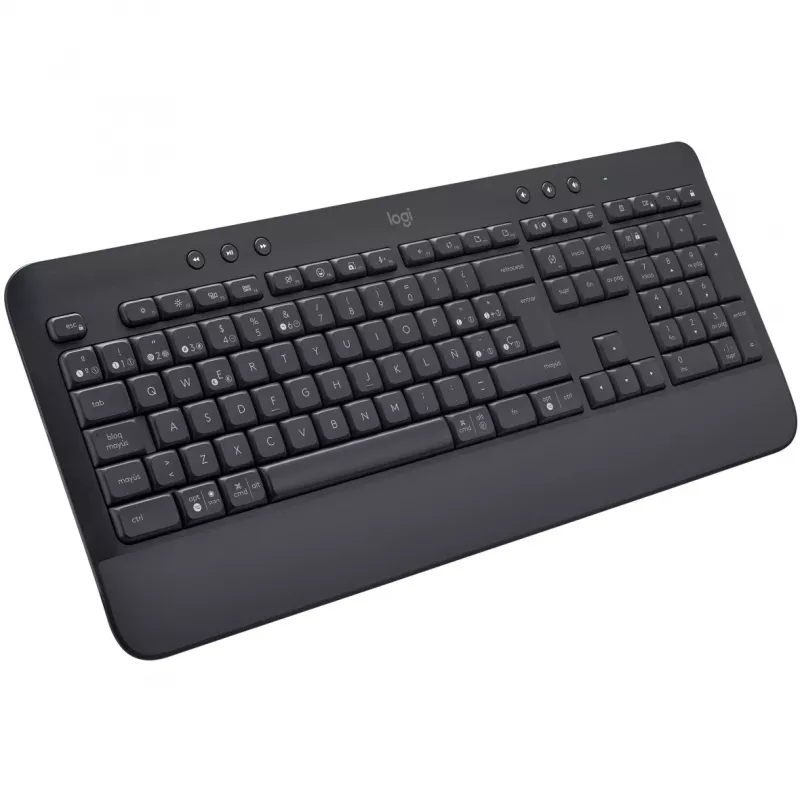 Logitech Signature K650 - Πληκτρολόγιο - Ασύρματο - Bluetooth 5.1 - QWERTY - Ισπανικό - Γραφίτης (920-010917)