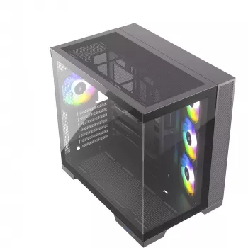 Silentware View A-RGB Μαύρο Κουτί PC VIEWSchwarz — Κουτί Mid-Tower με φωτισμό A-RGB