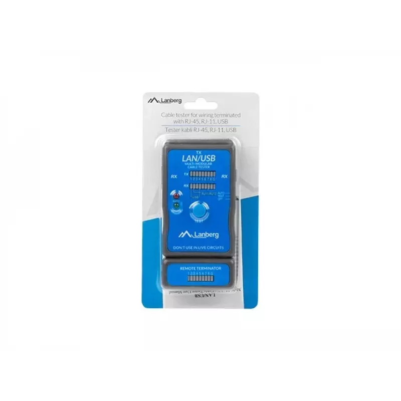 Lanberg NT-0403 tester καλωδίων δικτύου tester PoE μπλε