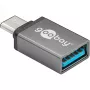 Wentronic Goobay Προσαρμογέας USB-C™ - υποδοχή θηλυκή USB 3.0 A, γκρι - για σύνδεση μεταξύ συσκευών USB-C™ και USB-A (56621)