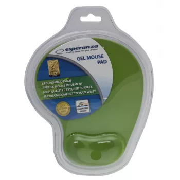 Mauspad ESPERANZA EA137G Gel με υποστήριγμα καρπού, μονόχρωμο πράσινο, αντιολισθητική βάση