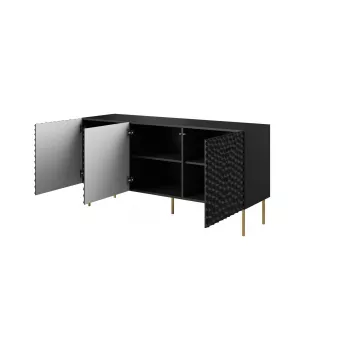 Cama Meble HOLE συρταριέρα 152x42,5x74,5 cm, μαύρο ματ