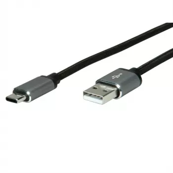 Καλώδιο USB ROLINE 11029029 USB 2.0 3m USB A USB C μαύρο ασημί
