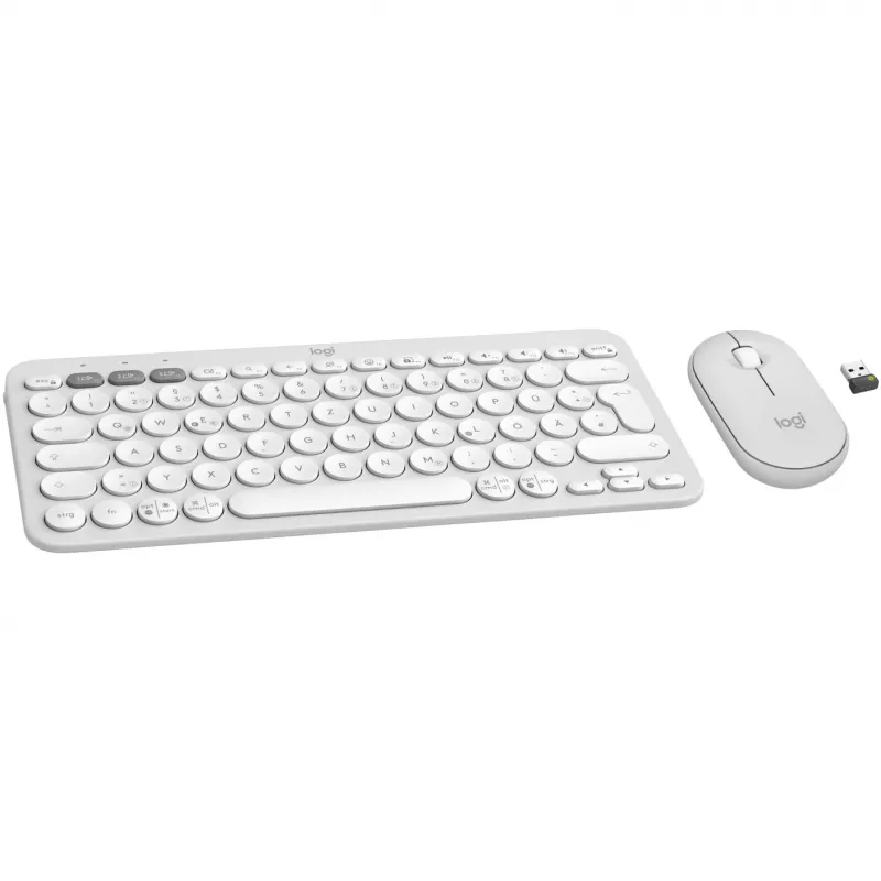 Logitech Pebble 2 Combo Σετ, Λευκό, Ασύρματο, Γερμανικό, 920-012204