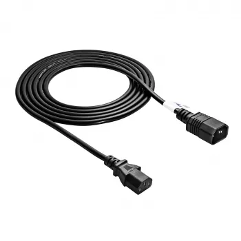Akyga AK-PC-07A καλώδιο επέκτασης τροφοδοσίας IEC C14 σε IEC C13, 3x 0,75 mm², 3 m, μαύρο