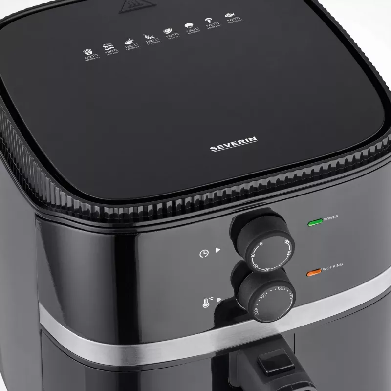 Φριτέζα θερμού αέρα Severin FR 2452 4,3 L 1500 W μαύρο ασημί