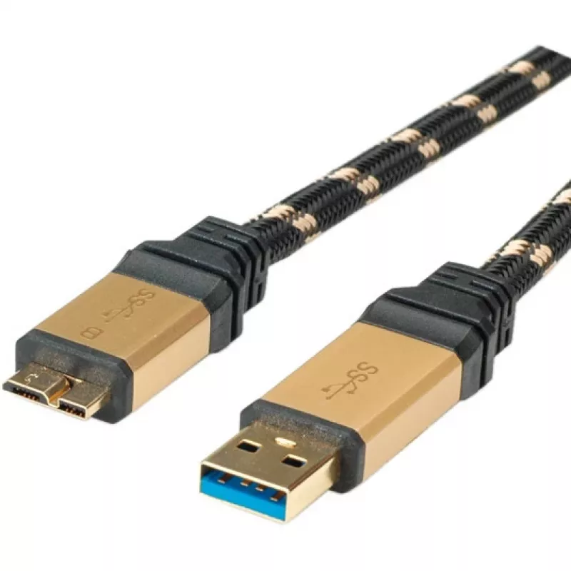 ROLINE Gold καλώδιο USB 3.0, βύσμα USB A - βύσμα USB 3.0 Micro B 2,0m (11.02.8879)