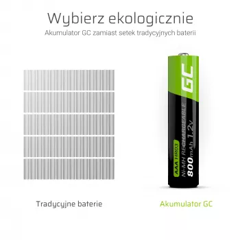 Επαναφορτιζόμενη μπαταρία Green Cell GR04 AAA NiMH 1,2 V 800 mAh 4 τεμ.