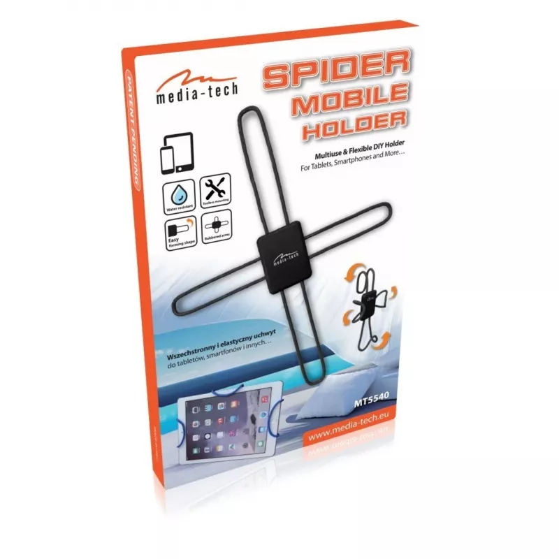 Βάση κινητού MEDIA-TECH MT5540 Spider – ρυθμιζόμενου ύψους, ελαφριά, για smartphones και tablets