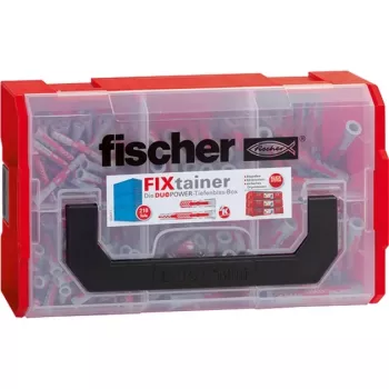 Fischer FIXtainer -DUOPOWER κοντό / μακρύ - ούπα - ανοιχτό γκρι / κόκκινο - 210 τεμ.