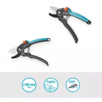 Ψαλίδι κλαδέματος GARDENA PremiumCut 12240-20 Άκμονας για ξηρό ξύλο, γκρι/τυρκουάζ
