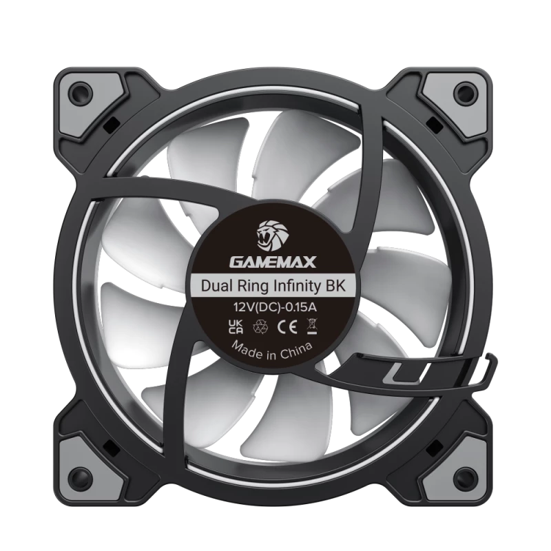 Gamemax | Ανεμιστήρας κουτιού | DUAL RING INFINITY | Μαύρο