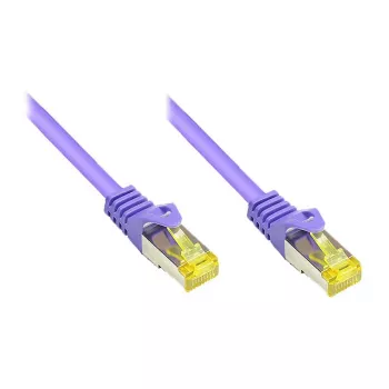 Καλώδιο Patch RJ45 με Cat.7 άκαμπτο καλώδιο και προστασία μοχλού ασφάλισης (RNS®), S/FTP, PiMF, χωρίς αλογόνα, 600 MHz, OFC, Μωβ, 2 m, Good Connections® (8070R-020V)