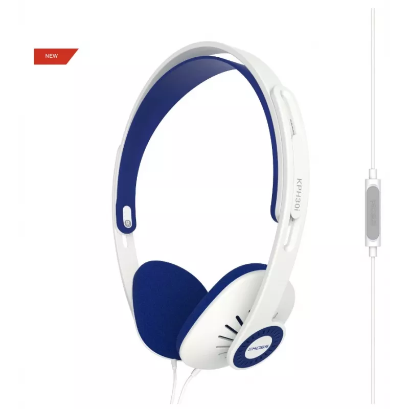 Koss KPH30i Ακουστικά Ενσύρματο Headband Μπλε, Λευκό