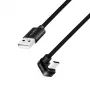 LOGILINK CU0195 Καλώδιο USB 2.0 Type-C C/M γωνιακό σε USB-A/M Αλουμίνιο Μαύρο 3m