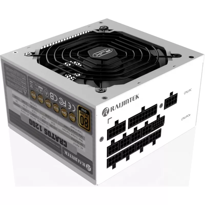 CRATOS 1200 λευκό, τροφοδοτικό PC λευκό, cable management, 1200 Watt