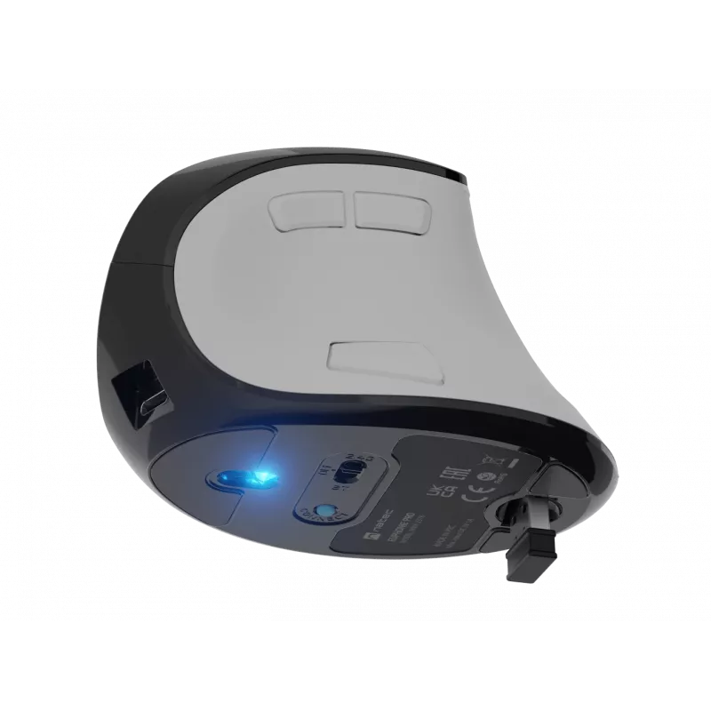 Ασύρματο κάθετο ποντίκι NATEC Euphoniе Pro Bluetooth 5.0, 4000 DPI, προγραμματιζόμενο, αθόρυβο, λευκό