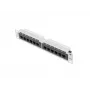 Patch panel LANBERG PPU6-9012-S, 12-Port Cat6, μέταλλο, γκρι