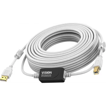Vision White καλώδιο USB 2.0 15m USB A σε USB B 0,48 Gbit/s