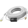 Vision Techconnect TC 15MUSB+/2 καλώδιο USB 2.0, USB (αρσενικό) σε USB τύπου B (αρσενικό), 15 m, ενεργός ενισχυτής, λευκό