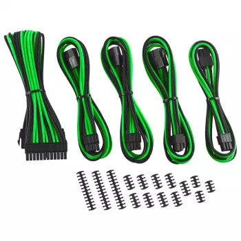 Σετ επέκτασης καλωδίων CableMod CM-CAB-CKIT-N86KKLG-R — επεκτάσεις τροφοδοσίας 8+6-Pin, μαύρο/πράσινο