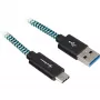 Καλώδιο USB 3.2 Gen 2, βύσμα USB-A > βύσμα USB-C (μαύρο/ανοιχτό μπλε, 0,5 μέτρα, με επένδυση)
