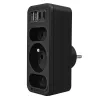 Πολύπριζο MACLEAN MCE248 F/B — 3 πρίζες AC (1x16A, 2x6A) και 4 θύρες USB (2xUSB‑A, 2xUSB‑C PD 20W), βύσμα EU, μαύρο