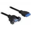 Καλώδιο USB 3.0 F/F DeLOCK 83118 0,5m Μαύρο
