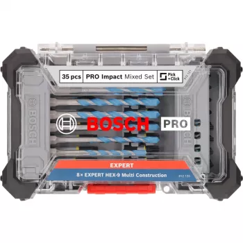 Σετ κρουστικών τρυπανιών και μυτών Bosch PRO 35 τεμ. 2608522518 — μύτες τρυπανιών και κατσαβιδιών για μέταλλο, ξύλο, τοιχοποιία