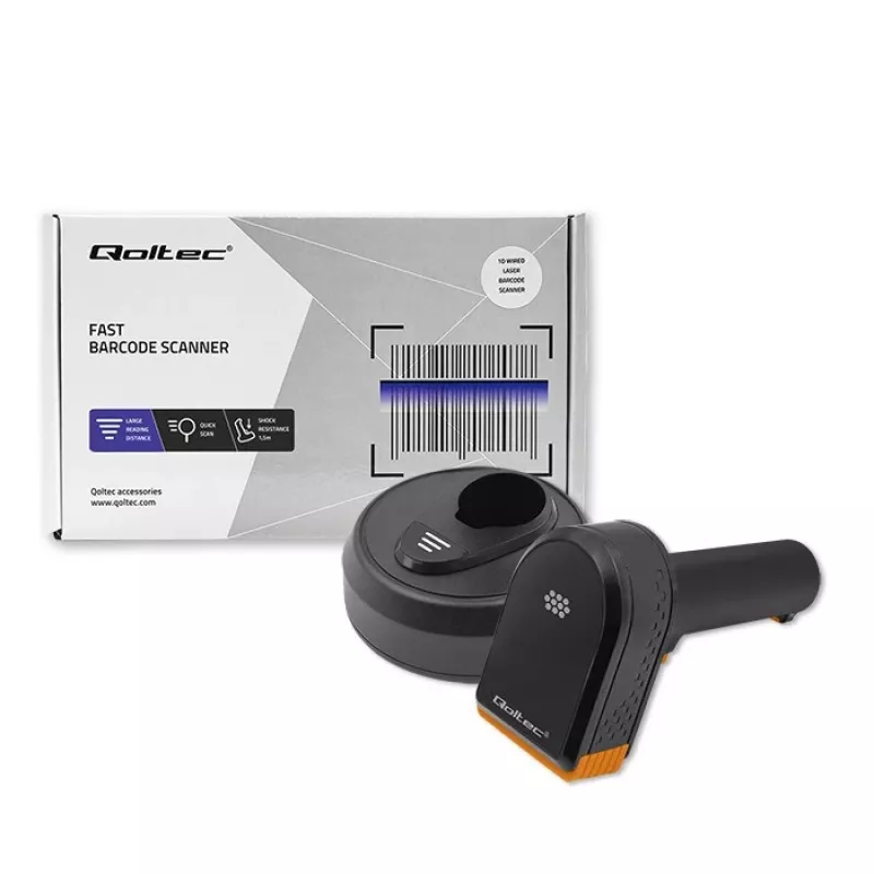 Ασύρματος αναγνώστης barcode QOLTEC 50878 1D/2D με σταθμό φόρτισης