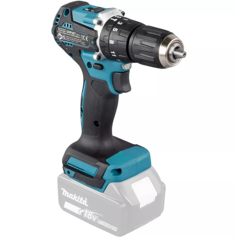 Makita DHP487Z Δράπανο 1700 U/min Χωρίς κλειδί 1,4 kg Μαύρο, Μπλε