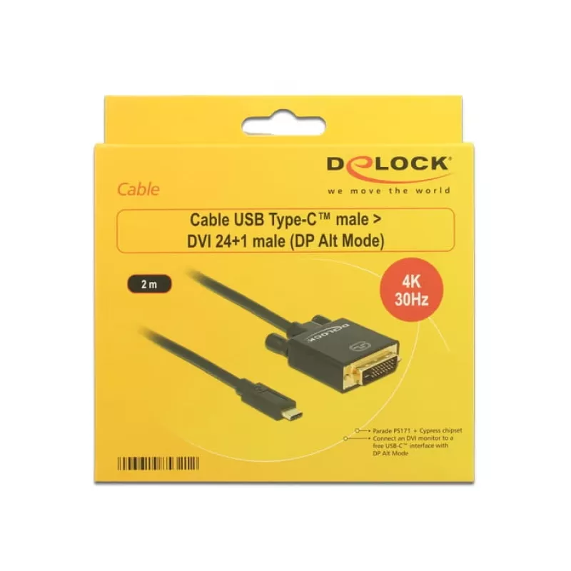 Προσαρμογέας USB-C σε DVI DeLOCK 85321 2m