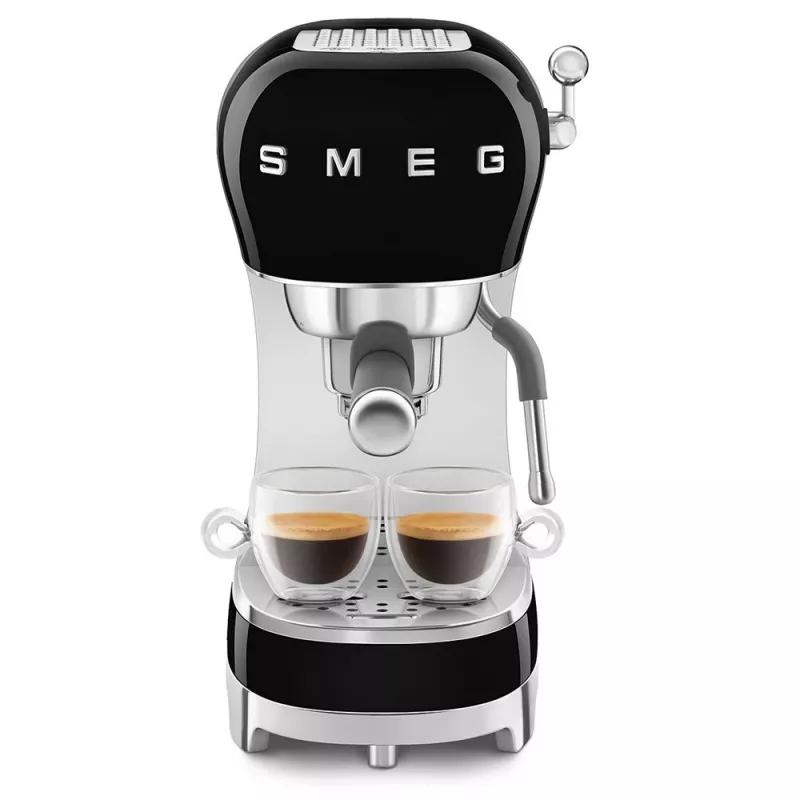 SMEG 50's Style ECF02BLEU μηχανή espresso, 15 bar, μαύρη