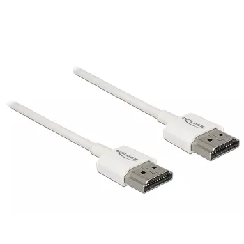 DeLOCK High Speed HDMI with Ethernet - καλώδιο HDMI με Ethernet - HDMI (M) έως HDMI (M) - 2,0m - τριπλή μόνωση - λευκό - υποστήριξη 4K (85137)