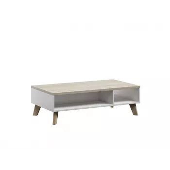 Cama LOTTA 110 τραπεζάκι σαλονιού, λευκό / βελανιδιά Sonoma