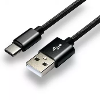 everActive Καλώδιο USB-C 1 m - μαύρο, πλεκτό, ταχεία φόρτιση, 3 A - CBB-1CB