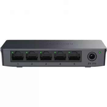 Grandstream GWN7700 Layer 2 unmanaged switch 5x Gigabit Ports 10Gbps Switching Capacity 802.1p QoS μαύρο Desktop/επίτοιχη τοποθέτηση 5VDC