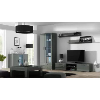 Cama Sideboard 120 cm SOHO S7 γκρι/γκρι γυαλιστερό