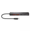 Hub USB-C, 4 θύρες 2x USB-A, 2x USB-C, Μαύρο