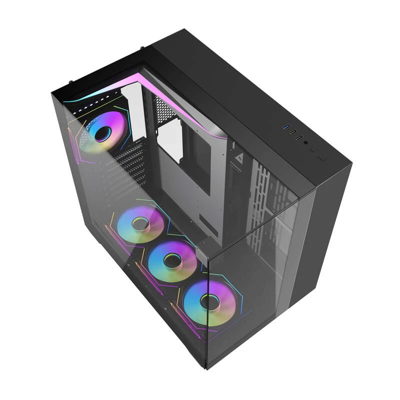 Κουτί υπολογιστή Darkflash TH285 (μαύρο) + 4 ανεμιστήρες