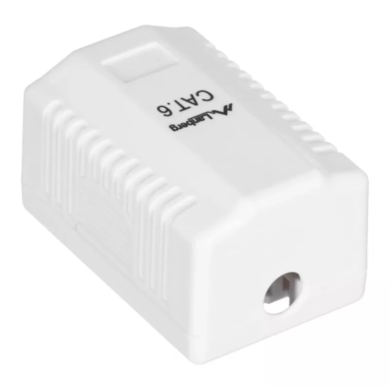 LANBERG Πρίζα τοίχου RJ-45 OU6-0001-W, Cat6, λευκή