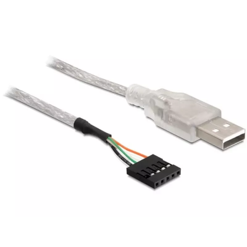 Καλώδιο USB 2.0-A αρσενικό σε Pin-Header DeLOCK 83078 Ασημί