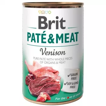 BRIT Paté & Meat με θηράμα - Υγρή τροφή για σκύλους - Κονσέρβα - 400 g