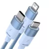 3in1 καλώδιο USB Baseus StarSpeed Series, USB-C + Micro + Lightning 3,5A, 1,2m (μπλε)