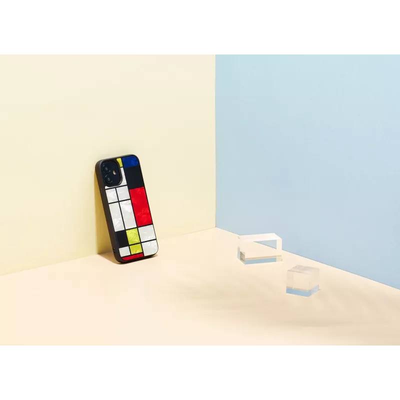 Θήκη προστασίας iKins για Apple iPhone 12 mini – μαύρο σχέδιο Mondrian