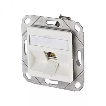 METZ CONNECT BTR E-DAT Modul 8(8) UPk - Πρίζα σύνδεσης, χωνευτή - RJ-45 - Λευκό, RAL 9010 (1309111102-E)