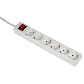 Hama 00108833 πολύπριζο 6 θέσεων με διακόπτη και προστασία για παιδιά, 5 μ., λευκό