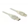 Καλώδιο USB DeLOCK 83895 USB 2.0 3m USB A USB B διαφανές